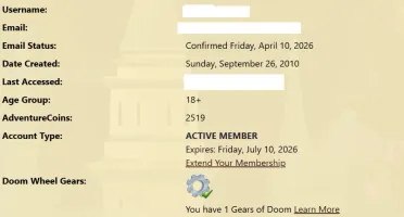 Conta AQW 15 anos, Member, Upholder, Chronomancer, 8 Baús