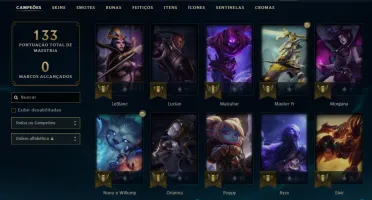 Conta Ouro 3 LoL, Level 56, 24 Skins, 37 Campeões, Espólios