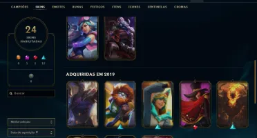 Conta Ouro 3 LoL, Level 56, 24 Skins, 37 Campeões, Espólios