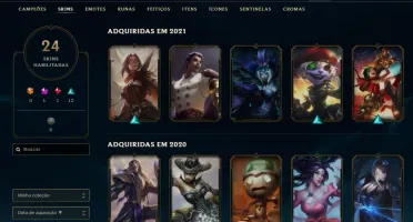 Conta Ouro 3 LoL, Level 56, 24 Skins, 37 Campeões, Espólios