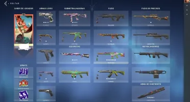 CONTA VALORANT COM BRINQUEDO,BUTTERFLY E OUTRAS SKINS/FACAS