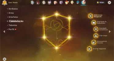 Conta genshin com 7 personagens 5*, e 3 armas 5*