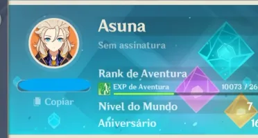 Conta genshin com 7 personagens 5*, e 3 armas 5*