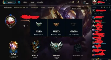 Conta no LOL prata 3