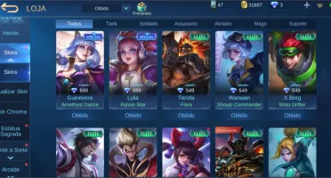 Conta top Skin kof e skin épica do Hayabusa não compravel