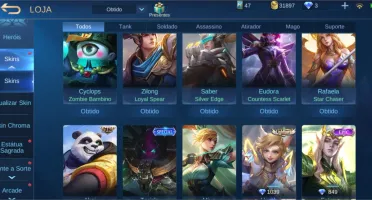 Conta top Skin kof e skin épica do Hayabusa não compravel