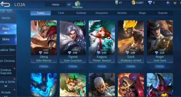 Conta top Skin kof e skin épica do Hayabusa não compravel