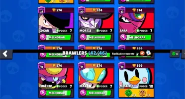 Conta Brawl Star 42 Brawlers 23k troféus + 276 gemas