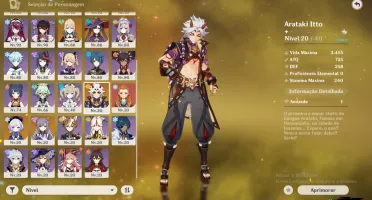 Conta Genshin Eula+Pinhos/Itto/Albedo/Kazuha