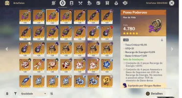 Conta Genshin Eula+Pinhos/Itto/Albedo/Kazuha