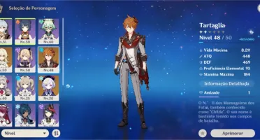 Conta de genshin impact com childe+qiqi Ar 32