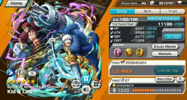 Conta One Piece bounty rush Roger zoro kaido Klawe outros