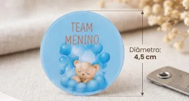 Kit 48 Etiquetas Chá Revelação 4,5 cm