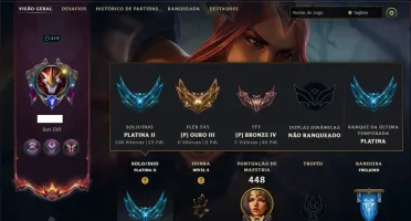 Platina 2 com TODOS os Champs e 129 Skins ( MAIN ADC )
