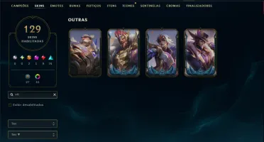 Platina 2 com TODOS os Champs e 129 Skins ( MAIN ADC )