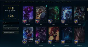 Platina 2 com TODOS os Champs e 129 Skins ( MAIN ADC )