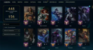 Platina 2 com TODOS os Champs e 129 Skins ( MAIN ADC )