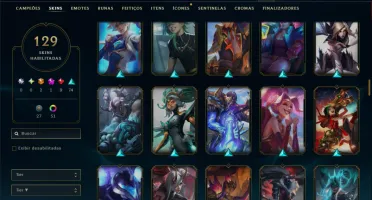 Platina 2 com TODOS os Champs e 129 Skins ( MAIN ADC )