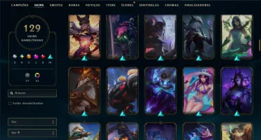 Platina 2 com TODOS os Champs e 129 Skins ( MAIN ADC )