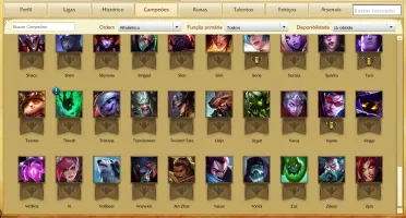 CONTA BRONZE 3 / 100 CHAMPS / 44 SKINS / 9 PAG RUNAS /