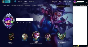 League of Legends conta - Platina e 280 Skins