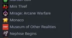 conta na steam com alguns jogos