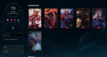 CONTA LOL - LVL 165 - 138 Champions - 78 Skins - FULL ACESSO
