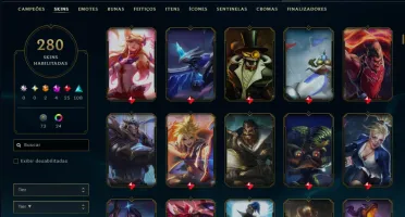 Unranked com TODOS os Champs e 280 Skins +2 Prestigios