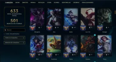 Unranked com TODOS os Champs e 280 Skins +2 Prestigios