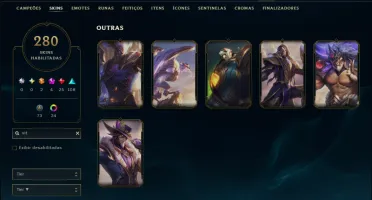 Unranked com TODOS os Champs e 280 Skins +2 Prestigios