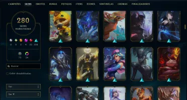 Unranked com TODOS os Champs e 280 Skins +2 Prestigios