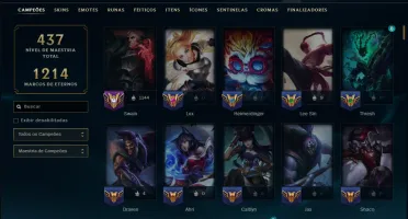 Unranked com TODOS os Champs e 133 Skins ( JG / MID / ADC )