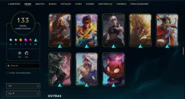 Unranked com TODOS os Champs e 133 Skins ( JG / MID / ADC )