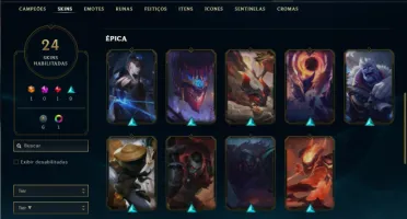 Unranked com 90 Champs e 24 Skins