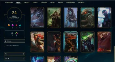 Unranked com 90 Champs e 24 Skins