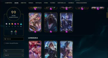Prata 2 com TODOS os Champs e 99 Skins +6 Prestigios