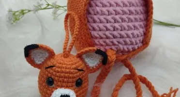 Toucas Em Croche Para Bebês Com Chaveiro - Raposa