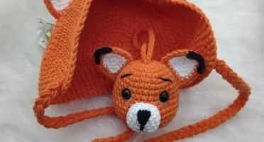 Toucas Em Croche Para Bebês Com Chaveiro - Raposa