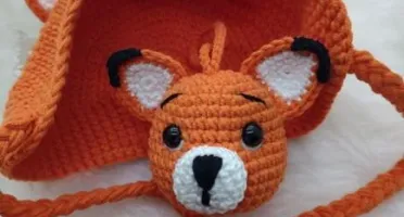 Toucas Em Croche Para Bebês Com Chaveiro - Raposa