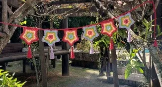 Varal de Estrelas em Crochê