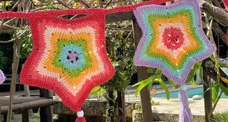 Varal de Estrelas em Crochê