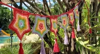 Varal de Estrelas em Crochê