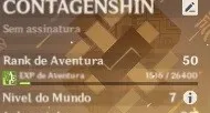 Conta Genshin Impact AR50 - Diluc + Zhongli + Kazuha