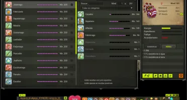 Vendo Enutrof 200 com 2 set e quase todas profissões lvl 200
