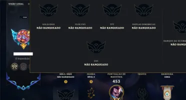 Unranked com 130 Champs e 230 Skins ( MID / JG / ADC )