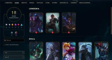 Mestre com 90 Champs e 18 Skins ( 45 PDL )
