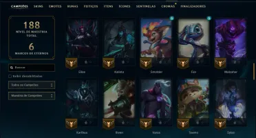 Mestre com 90 Champs e 18 Skins ( 45 PDL )