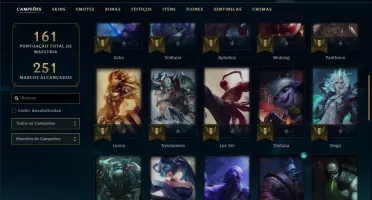 Conta prata 4 com 21 skins e 48 champs