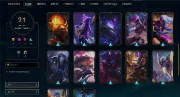 Conta prata 4 com 21 skins e 48 champs