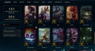 Conta prata 4 com 21 skins e 48 champs